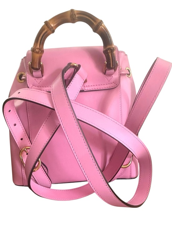 NWT Gucci Bamboo Mini Backpack Pink Leather Box Dust Bag Cards Rare main image 14